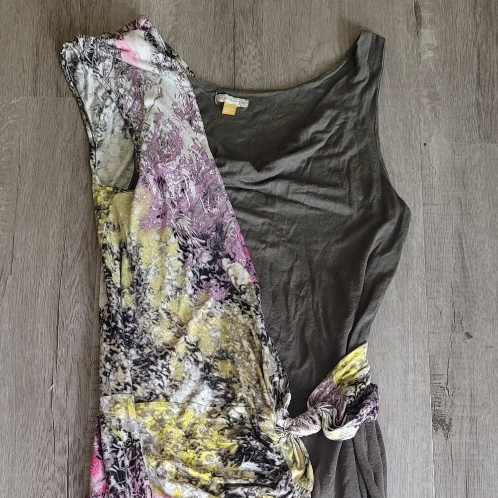 Anthropologie Leifsdottir avant-garde olive green dress XS